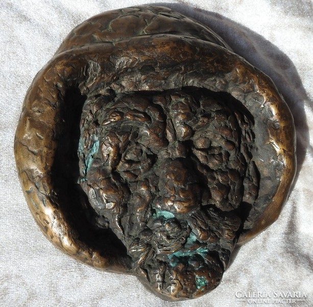 Old man's head - bronze statue - ernő tóth?