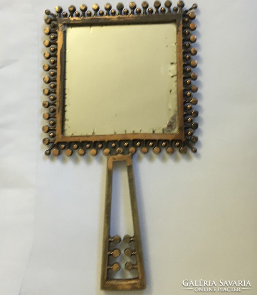Applied art Kopcsanyi otto mirror bronze copper mid-century marked