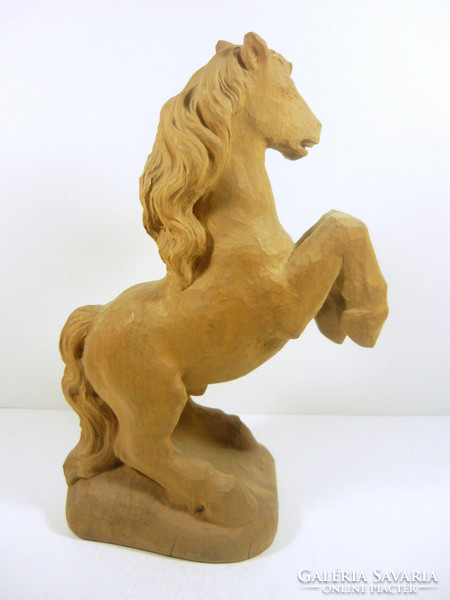 Pruning horse 29 cm hand-carved wooden sculpture, flawless! (F002)