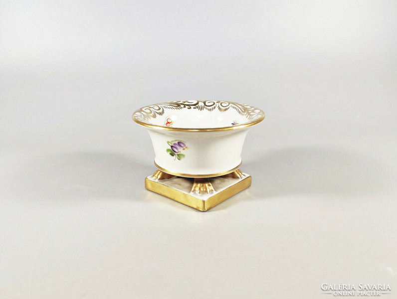 Herend, empire miniature claw-footed hand-painted porcelain pot, flawless! (I110)