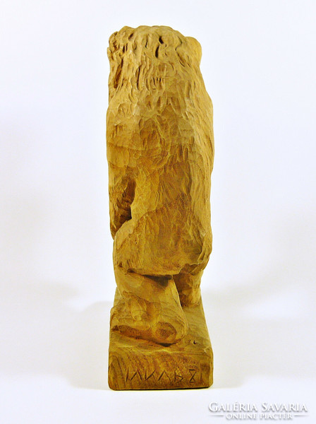 Jerky caveman signed hand-carved wooden statue, flawless! (F043)