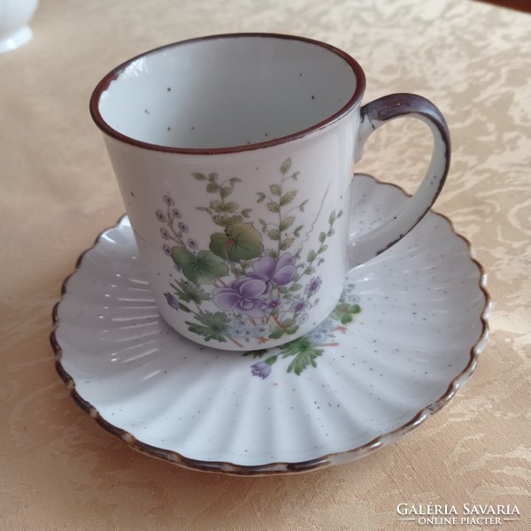 Violet teacup with plate