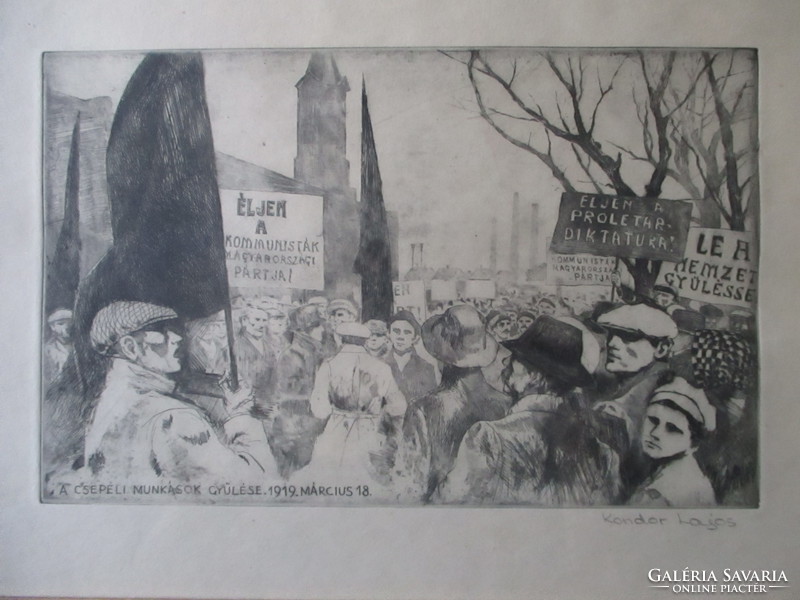 Collectors attention! 10 pieces of old communist-themed etchings / from the party office / framed uniform