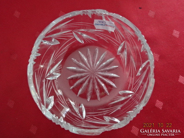 Polished glass centerpiece, diameter 12 cm, height 5 cm. He has!