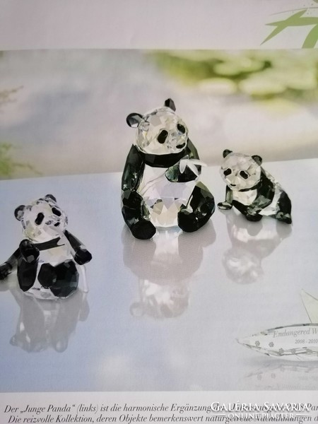 Swarovski crystal 3 pandas