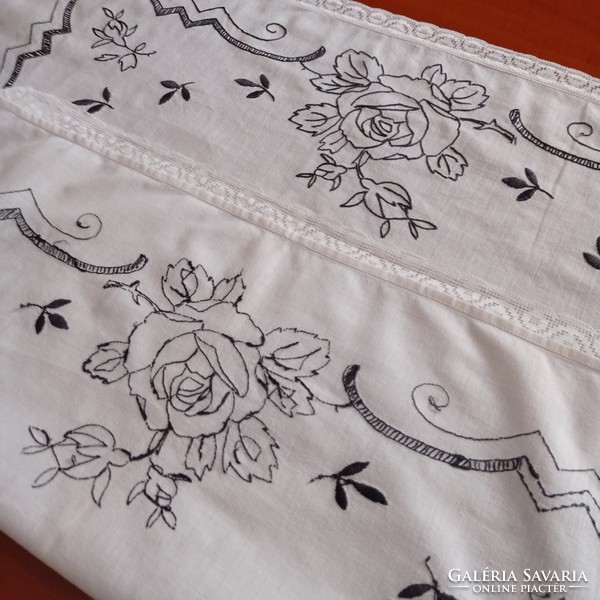 Antique, embroidered tablecloth, 73 x 80 cm
