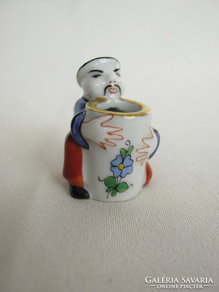 Porcelain mini mandarin figurine with Herend Old Trademark