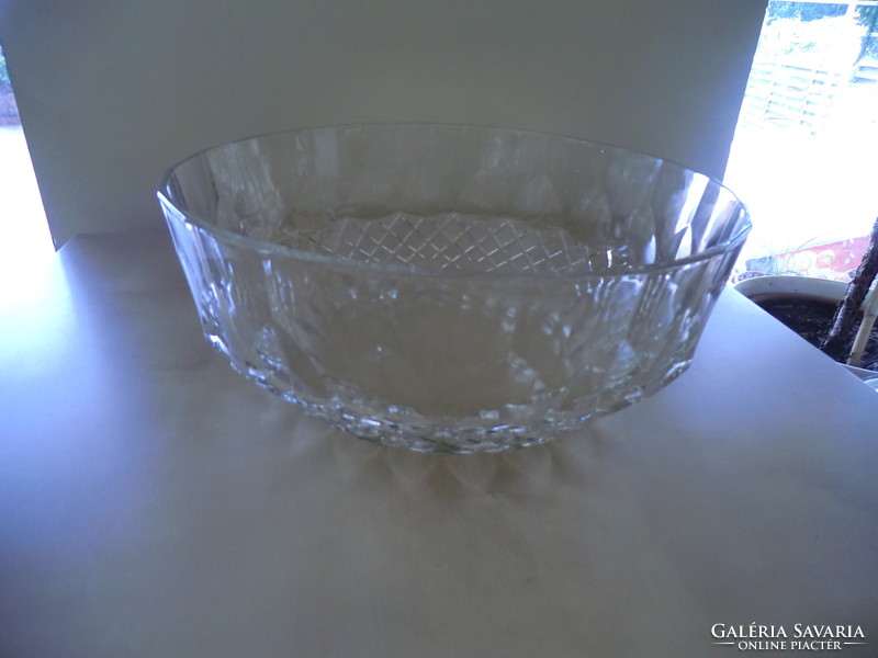 Giant salad bowl cut into glass 4 liters 30 cm in diameter 11 cm high