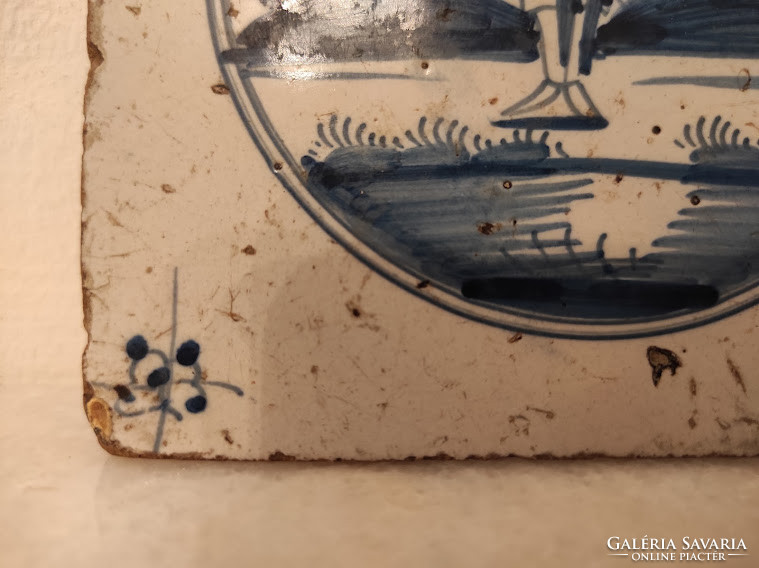 Antik delfti porcelán csempe vándor motívum 18-19.század Delft nr. 249