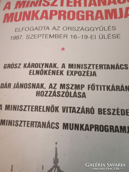 Work program of the Council of Ministers 1987