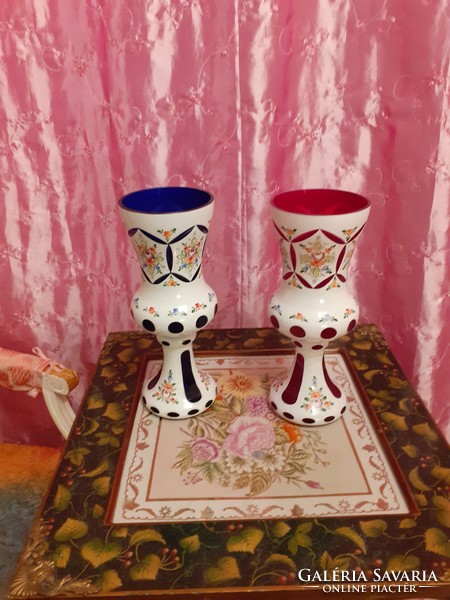 Antique vase with two goblets