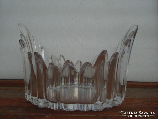 Special crystal Scandinavian glass serving / table size: 22 x 14.5 cm 13.5 high