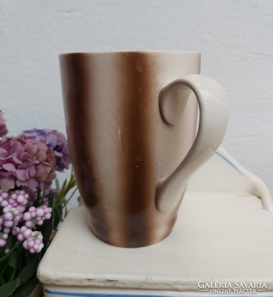 Granite rare striped mug with nostalgia, village decoration collectible piece