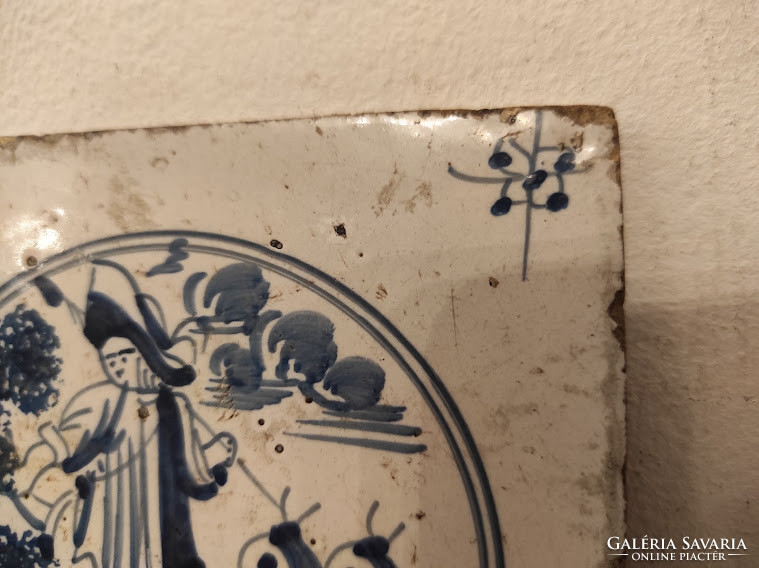 Antique delft porcelain tiles wandering motif 18-19th century delft nr. 249