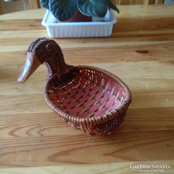 Old antique tray, candy holder, braided wild duck, negotiable!