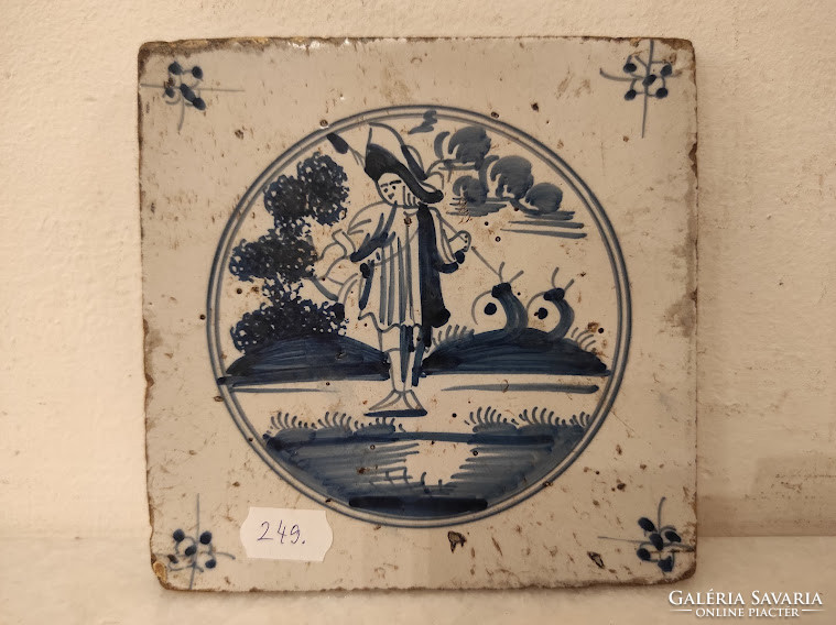 Antik delfti porcelán csempe vándor motívum 18-19.század Delft nr. 249