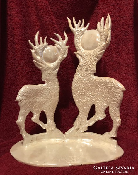 Deer home altar - high fire ceramic sculpture