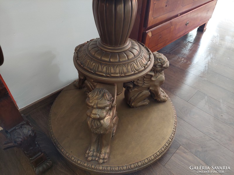 Empire figural standing lamp with lions