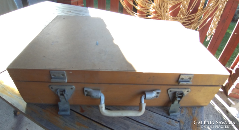 Old, antique, retro, loft designe, wooden tool box with robust lock structure, very strong pliers