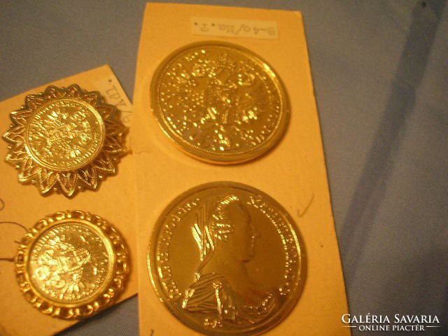 4 pcs maria therezia gold plated badge /5./