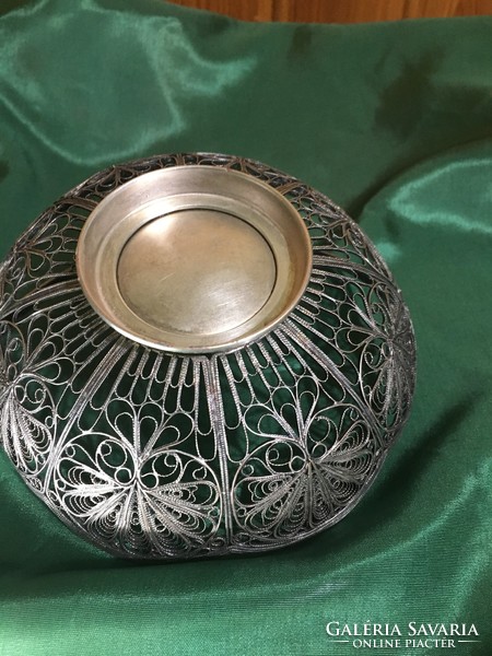 Old silver-looking centerpiece.