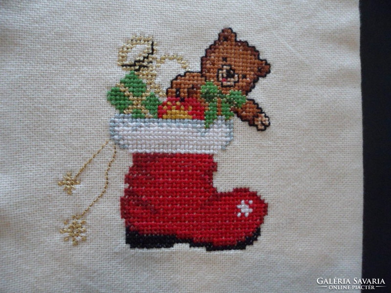 Santa's bag with cross-stitch