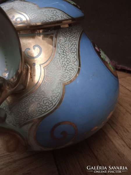 Fabulous gilded rare turquoise Viennese teapot from the mid-1800s in very good condition