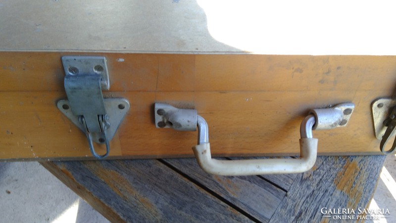 Old, antique, retro, loft designe, wooden tool box with robust lock structure, very strong pliers