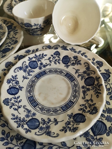 Myott meakin, vintage, English blue - white faience tea, coffee, breakfast set, 4 pcs