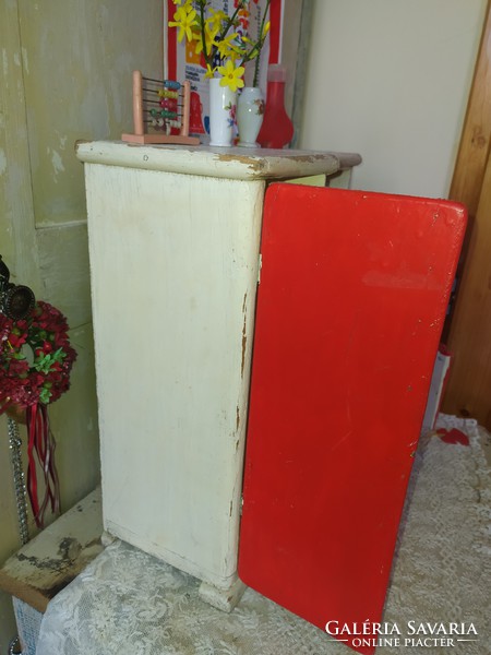 Red and white vintage large baby furniture sideboard red