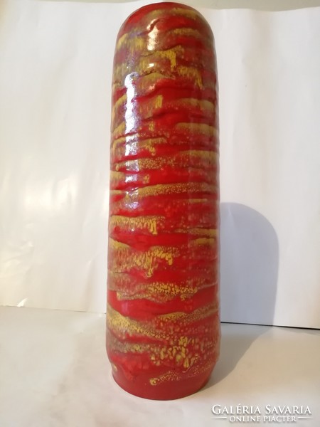 Pesthidegkúti iparművészeti váza, padlóváza, nagy méretű, hibátlan, 33 cm