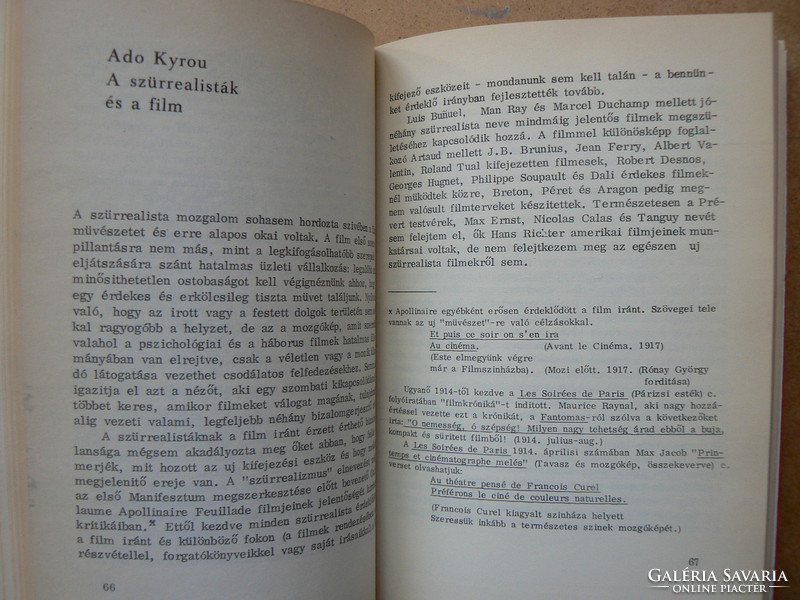 Surrealism in Cinematography 1972, (paris 1965) book in good condition (300 e.g.) Rarity !!!