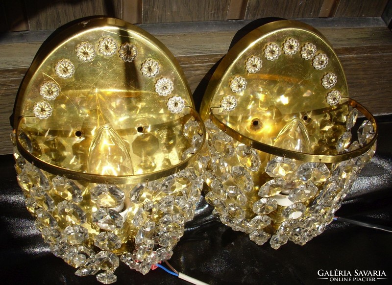 Viennese basket crystal wall lamp 2pcs