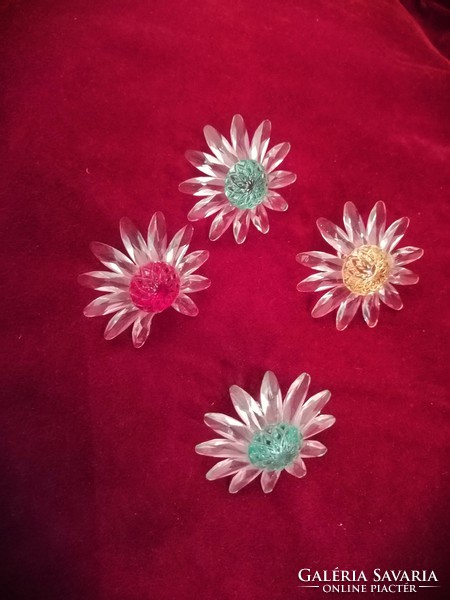 Swarovski crystal flowers.