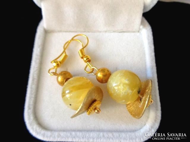 Yellow opal earrings