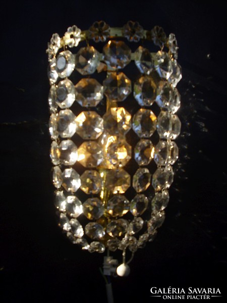 Viennese basket with crystal wall lamp