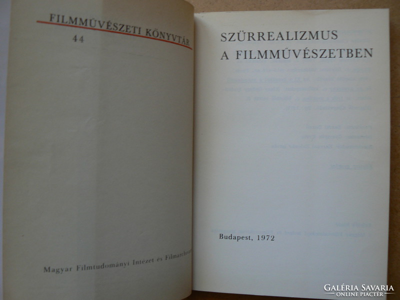 SZÜRREALIZMUS A FILMMŰVÉSZETBEN 1972, (PARIS 1965) KÖNYV JÓ ÁLLAPOTBAN (300 pld.) RITKASÁG!!!