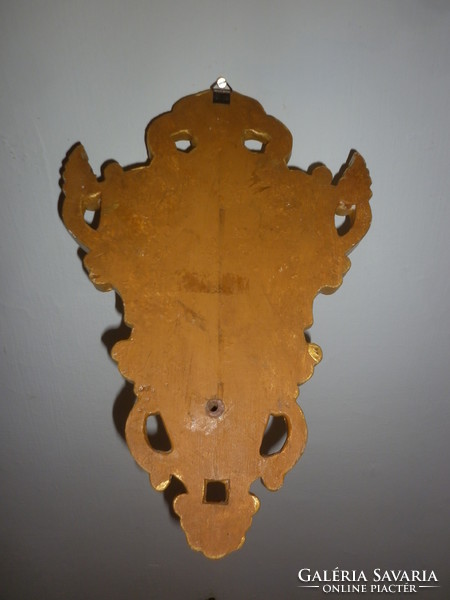 Antique carved wooden wall lamp