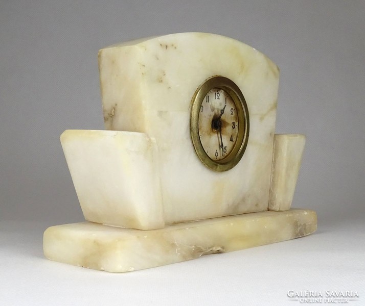 1G401 old art deco marble fireplace clock