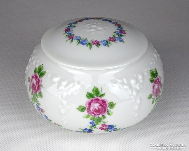 1G360 old wallendorf porcelain bonbonier with flower decoration