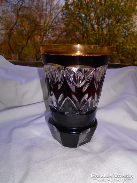 Biedermeier metszett-csiszolt üveg  váza