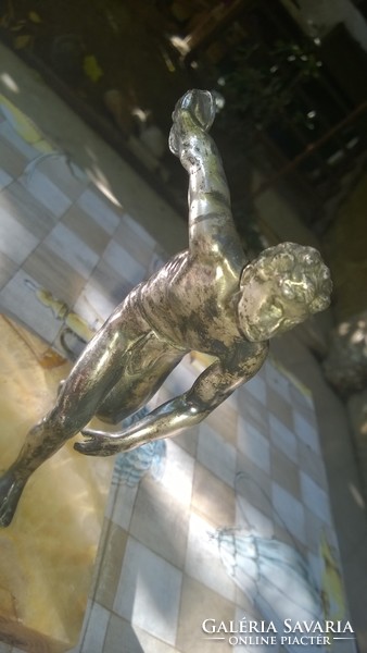 Discus thrower statue on a marble base