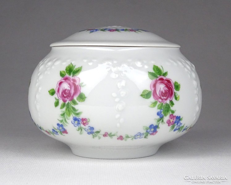 1G360 old wallendorf porcelain bonbonier with flower decoration