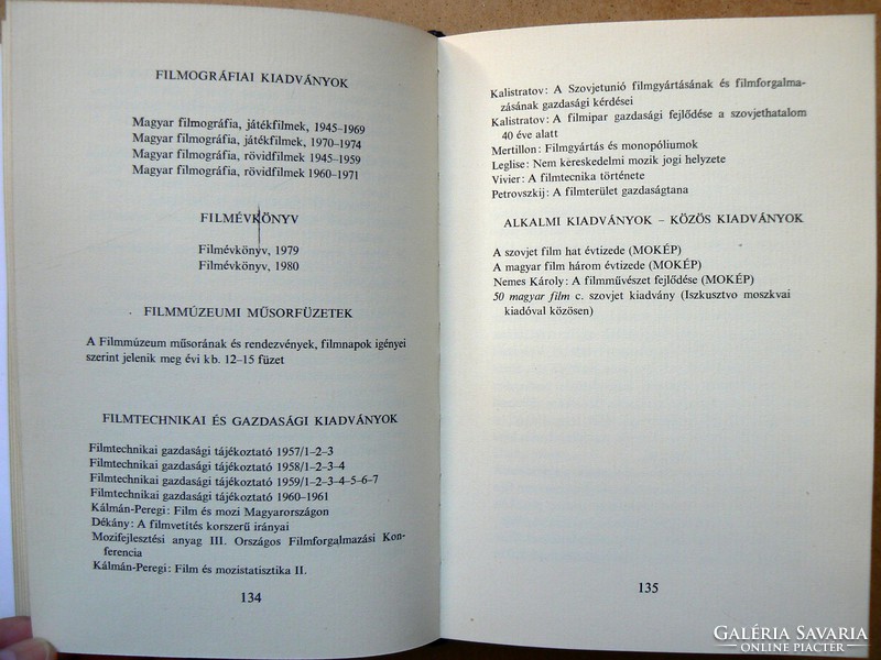 Hungarian Institute of Film Studies and film archive (1957-82, György szabó 1982, book in good condition, rare