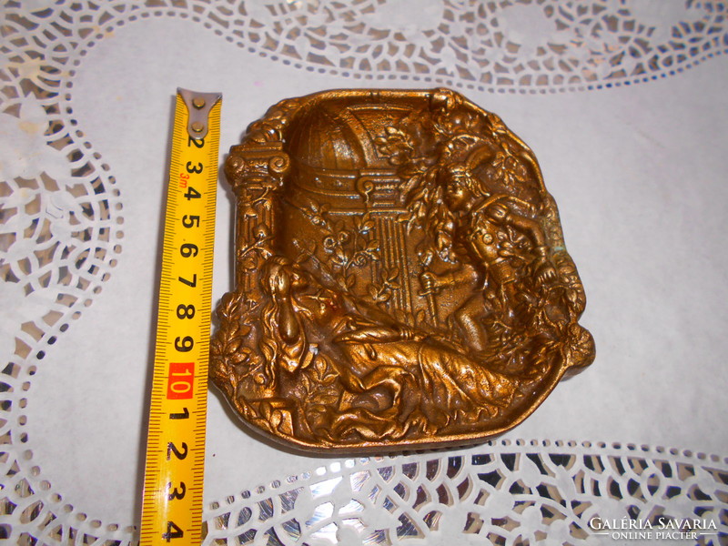 Antik bronz  súlyos névjegytartó tálka