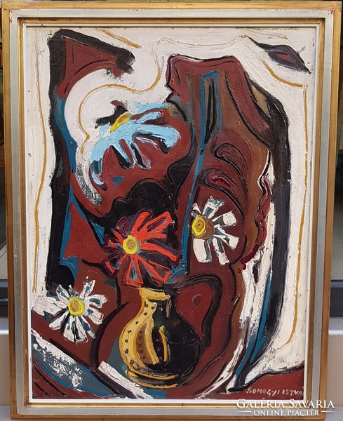Somogyi István (1930-1998) : Csendélet,80x60 cm.