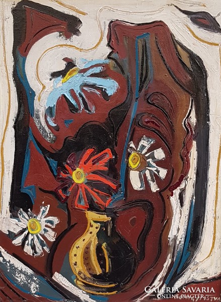 István Somogyi (1930-1998): still life, 80x60 cm.