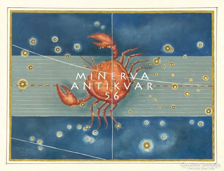 Cancer Rák csillagkép konstelláció csillagjegy horoszkóp Zodiákus REPRINT J.Bayer Uranometria 1625