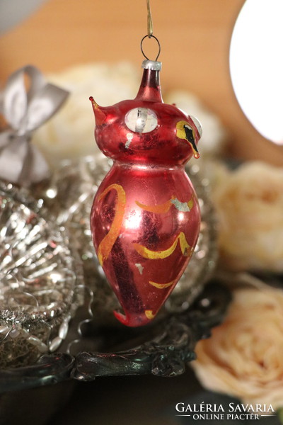 Antique glass owl Christmas tree decoration