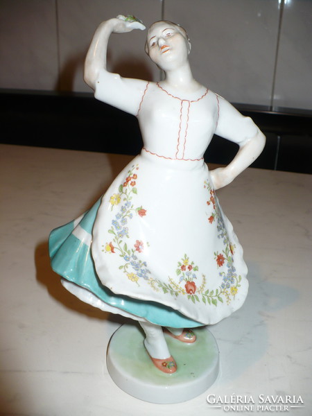 Zsolnay dancer girl in folk costume